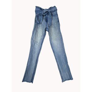 Fashion Nova Womens Belted High Waist Denim Jeans Sz 3